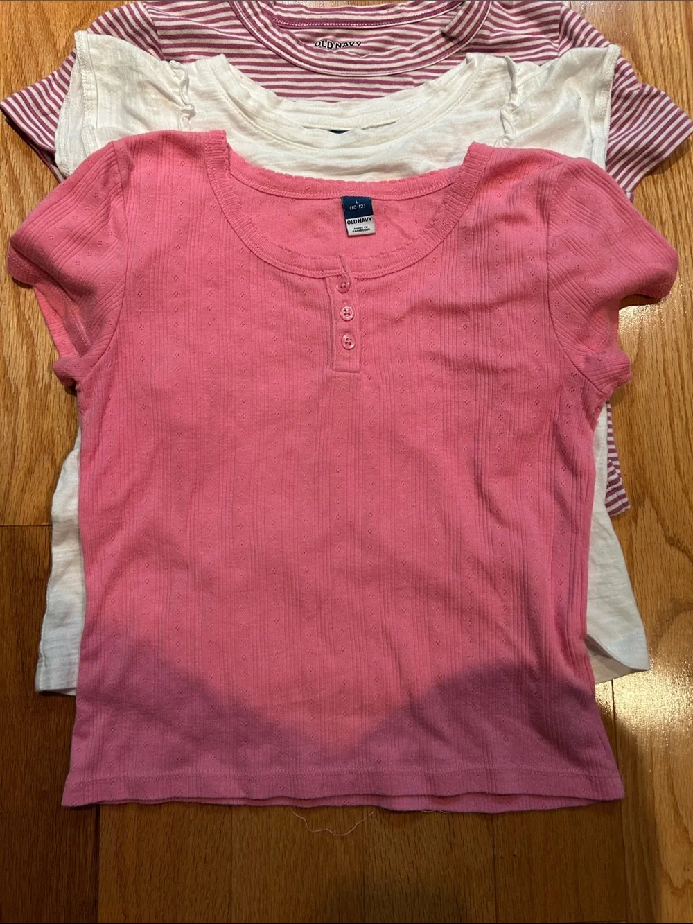 Old Navy Girls Short Sleeve Bundle and Olive Bralette Layer
